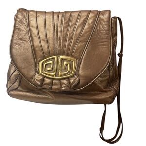 Sharif Elegant Brown Leather Shoulder Bag-Preowned